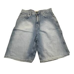 Vintage Foot Locker Denim Shorts Mens 34 Light Wash Y2K Skater Baggy 90s